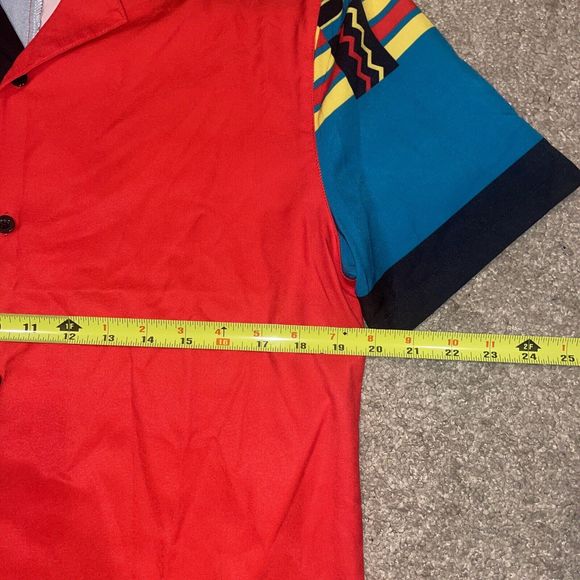 Fashion Nova Mens Luxury Colorblock Button Up Shirt Size Small - Picture 3 of 5